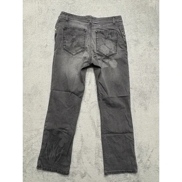 Christopher Kane Floral Deisgn Jeans Womens Size‎ 28 Gray Denim